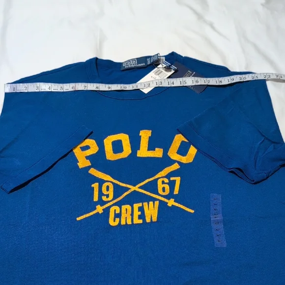 Polo by Ralph Lauren Navy Tee with Yellow Design - Picture 11 of 16